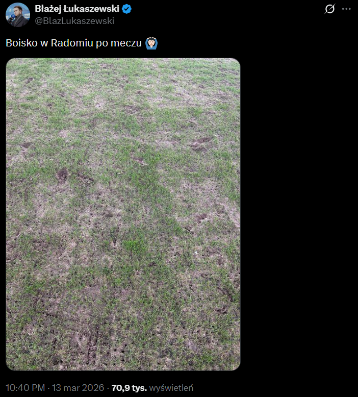 Tak wyglądało BOISKO po meczu Radomiak - Legia xD